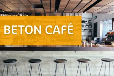 Banner voor het Beton Café, evenement van de Betonvereniging