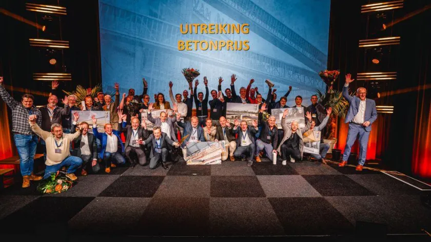 De verschillende winnaars uit de diverse categorieën van de Betonprijs 2024